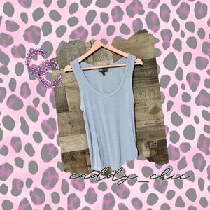 Topshop Ribbed Tank Top Light Blue 6
